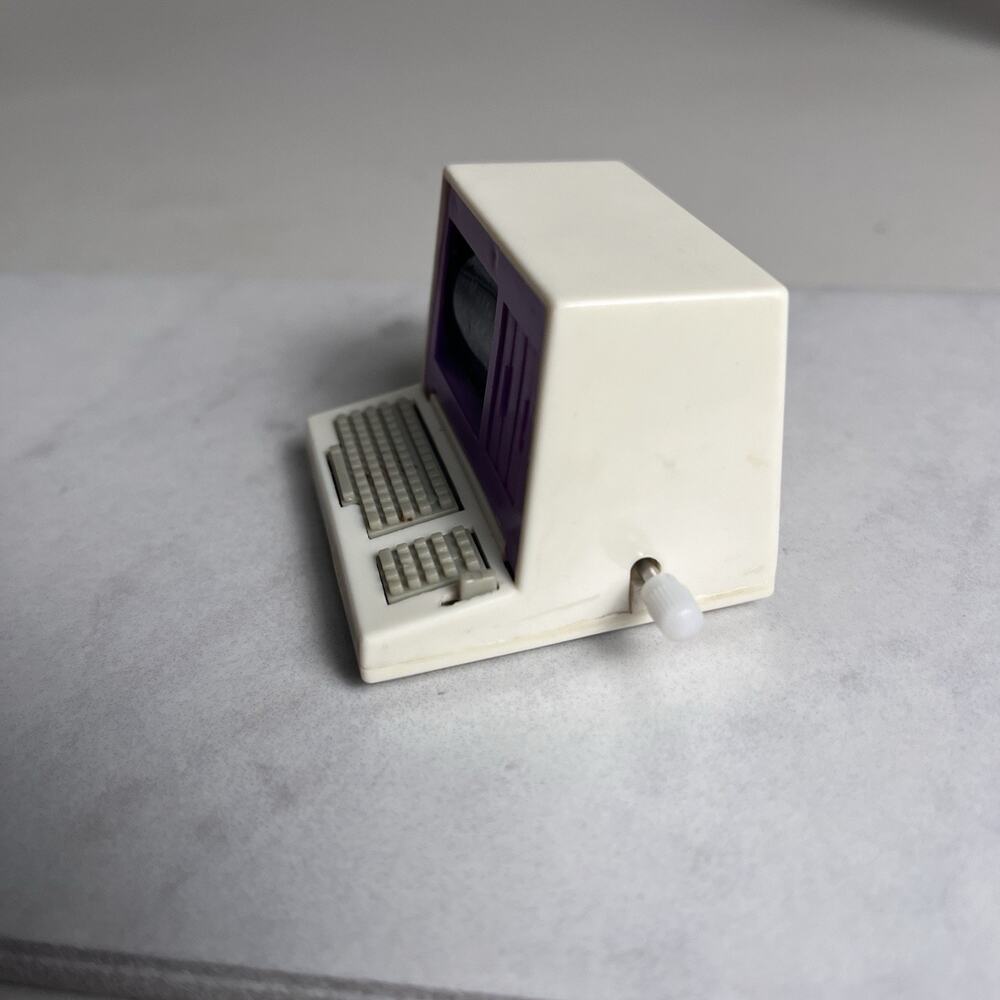 Vintage Barbie Computer Accessory 1989 Mattel Purple Screen Windup Toy WORKS - Picture 6 of 11